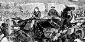 De slag om Isandlwana in 1879 waar de Britten een nederlaag leden zulu oorlog